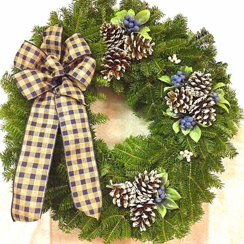 A 30 inch Maine Wild Blueberry Wreath