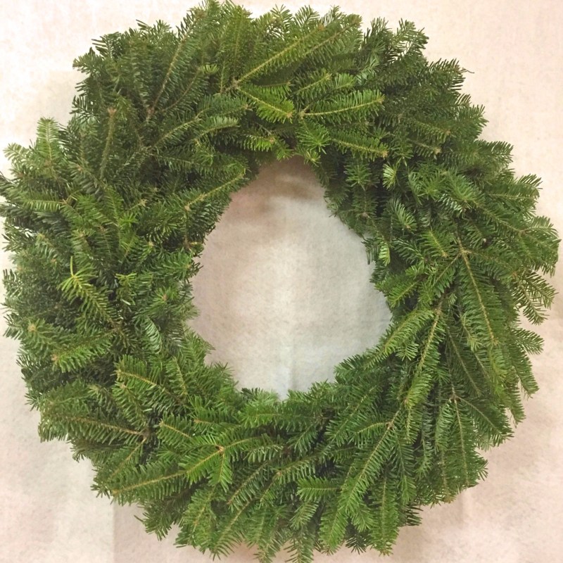 A 30 inch undecorated wreath