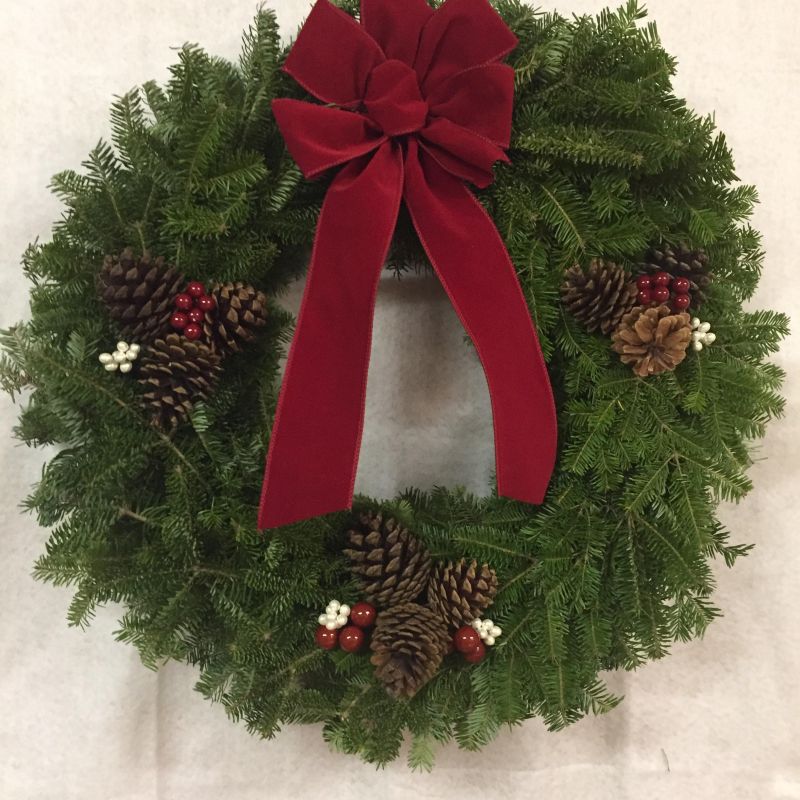 A 24 inch traditional wreath